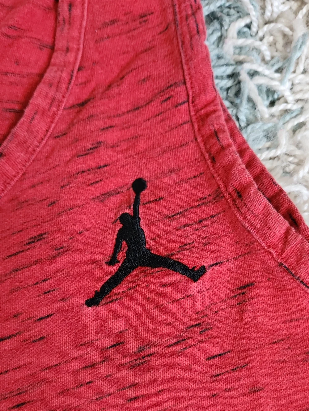 Red Jordan Tank Top with Black Jumpman Logo